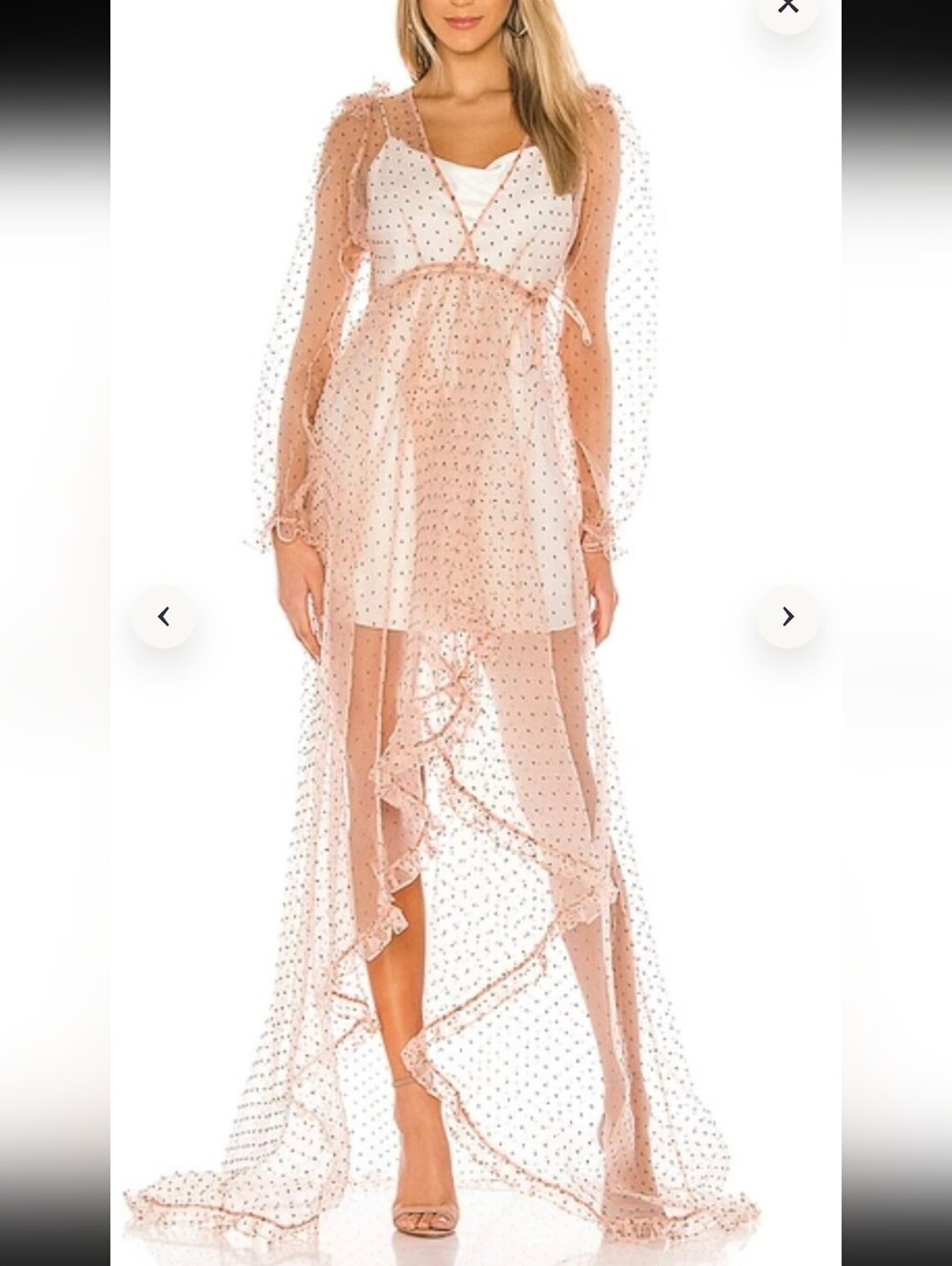Selkie Blush Morning Glory Pink Sheer Polka-Dot Kimono
